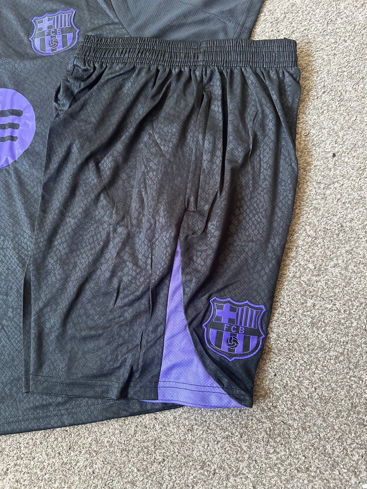 Barcelona MAMBA Special Edition Top & Shorts Set - Black/Purple