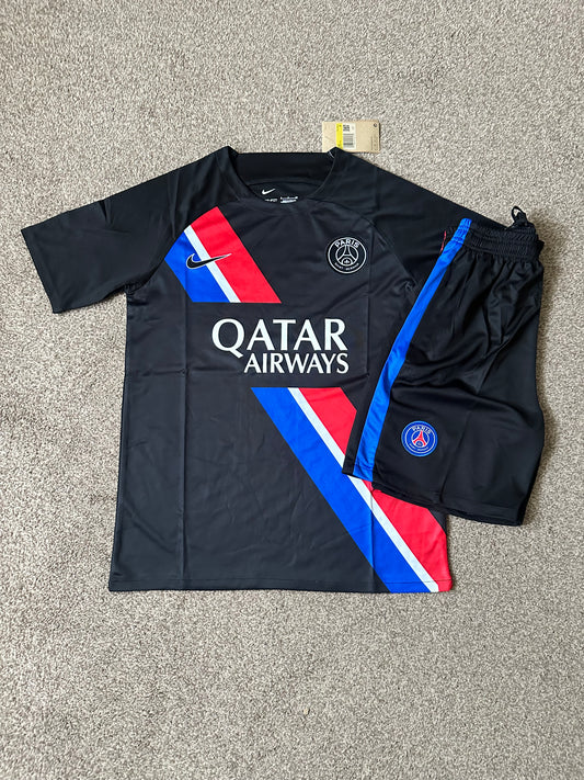 PSG Top & Shorts Set - Black