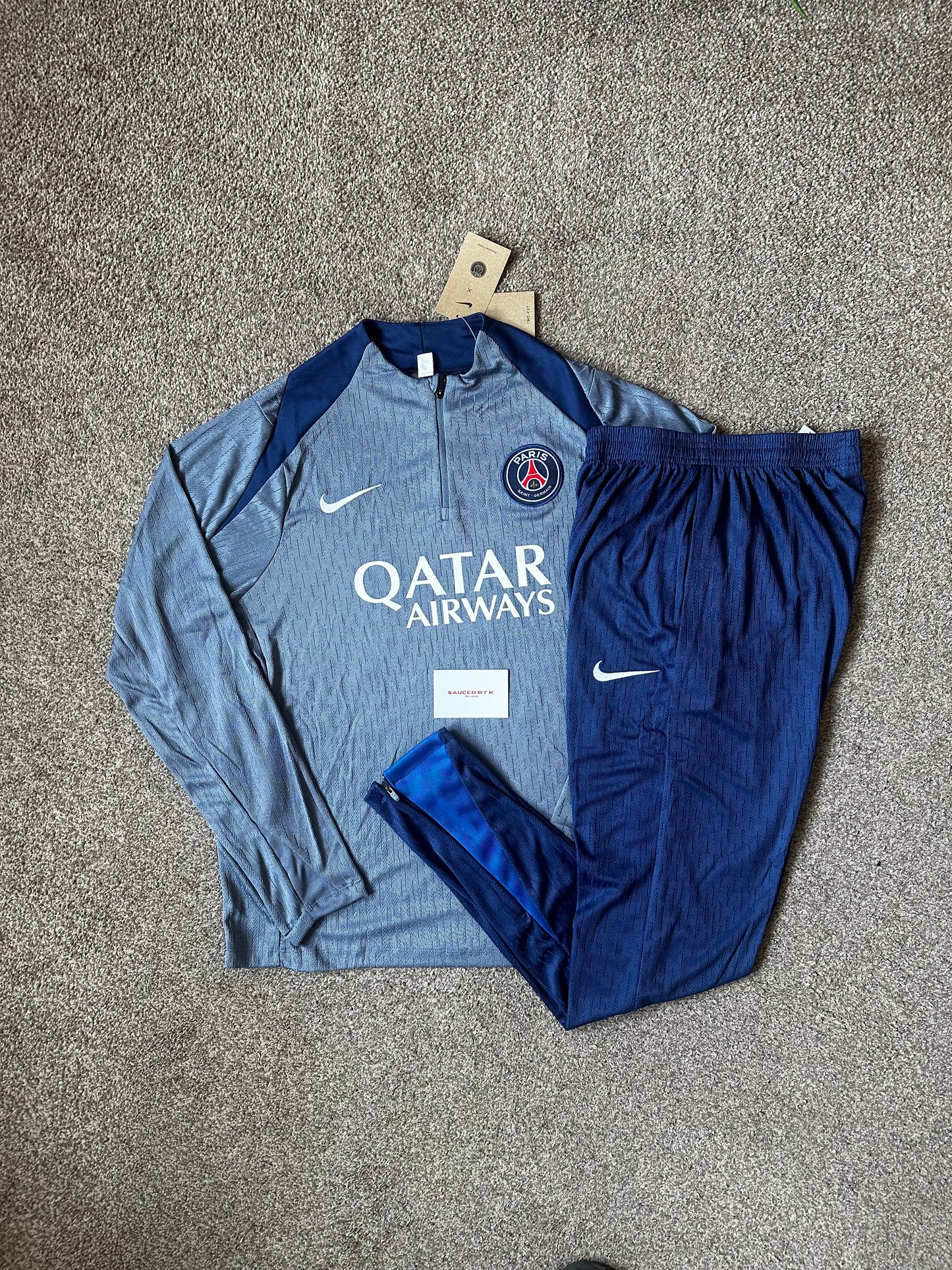 PSG 25/26 Training Tracksuit – Grey/Navy
