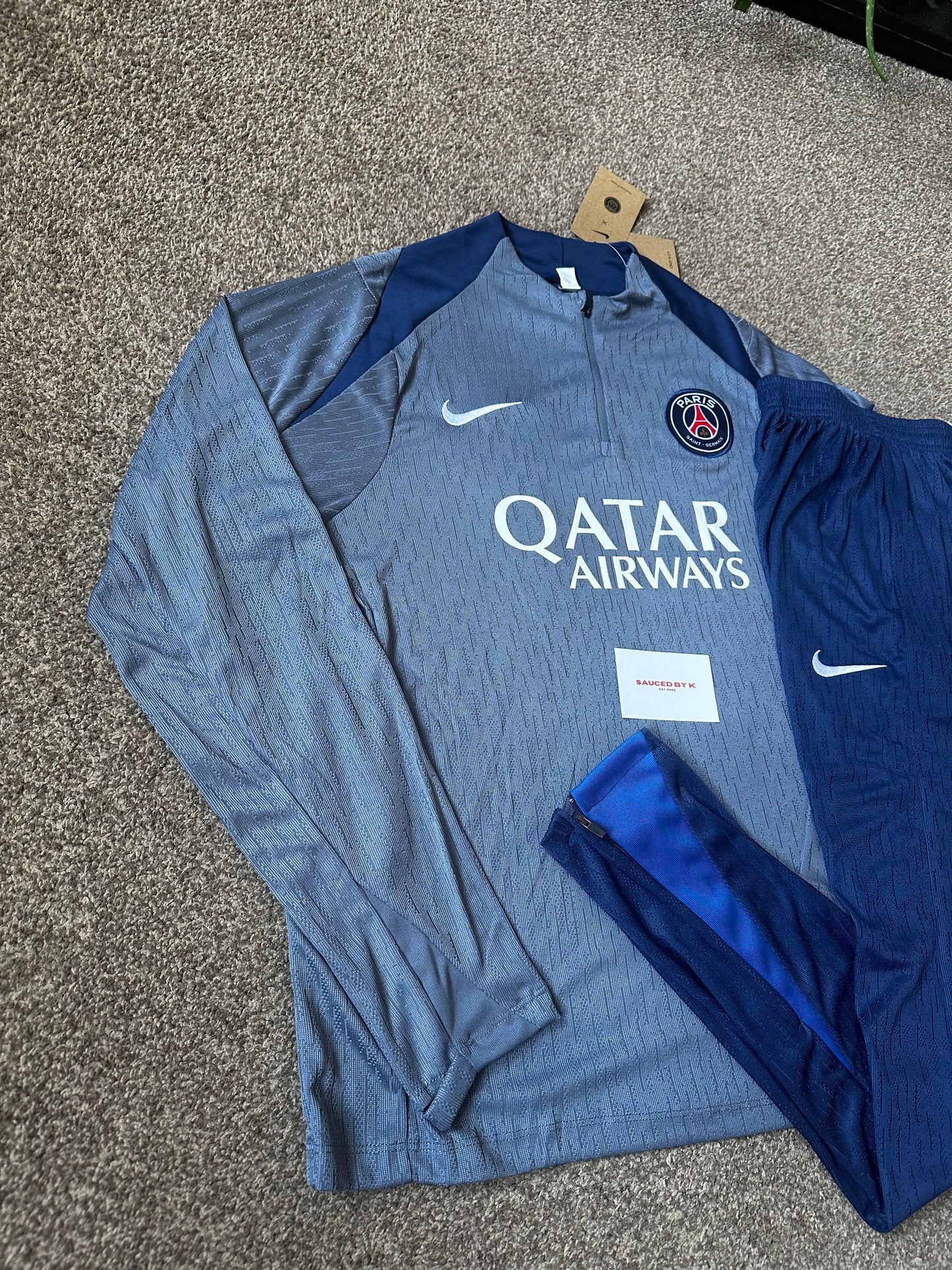 PSG 25/26 Training Tracksuit – Grey/Navy